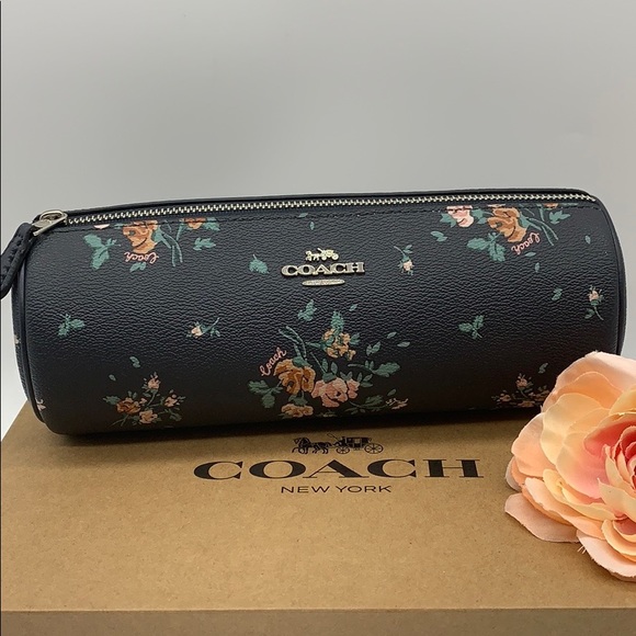 COACH MAKEUP BRUSH HOLDER WITH ROSE BOUQUET PRINT - Picture 2 of 12